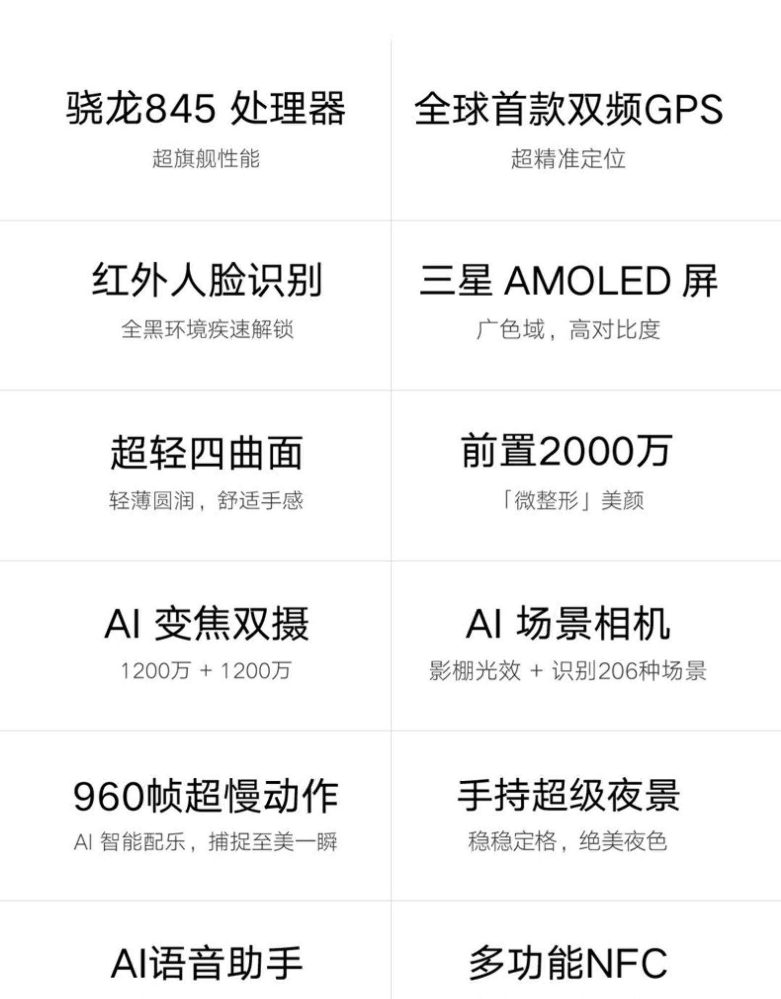 小(xiǎo)米8屏幕指紋版 6GB+128GB 黑(hēi)色 全網通(tōng)4G 雙卡雙待 全面屏拍(pāi)照(zhào)智能(néng)遊戲手機(jī)(圖2)